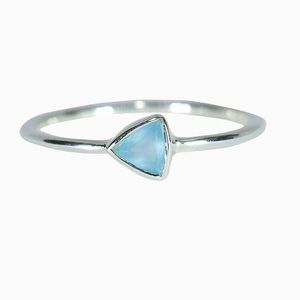 PURA VIDA TRIANGLE CHALCEDONY RING